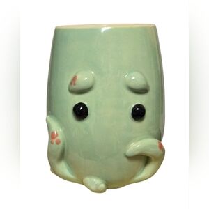 Salty dog seafoam green handmade octopus coffee mug